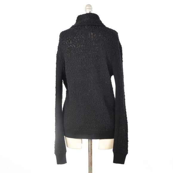 BCBG Max Azria Black Wool Bouclé Yarn Knit Cardigan - Picture 6 of 7